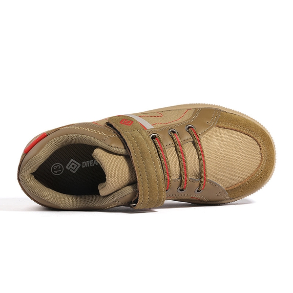 Kids Lightweight Fashion Sneakers - KHAKI BEIGE RED - 3